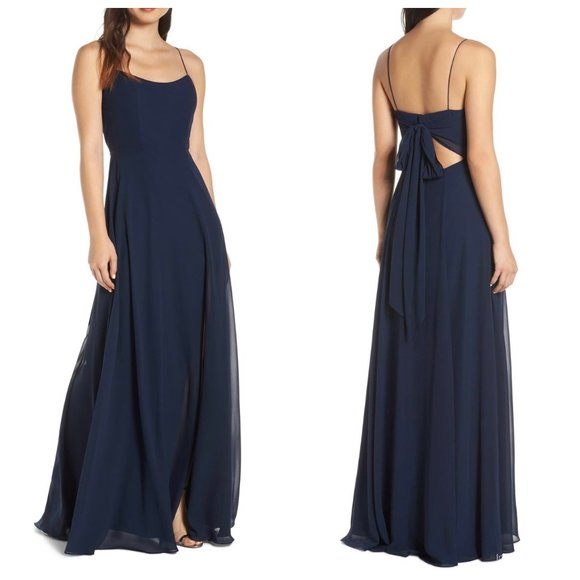 Jenny Yoo Dresses & Skirts - Jenny Yoo Kiara Bow Back Chiffon Dress